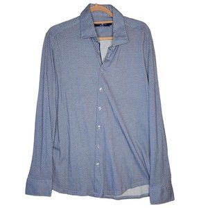 Stone Rose Blue Button Up Long Sleeve Shirt Men Size 4 Large